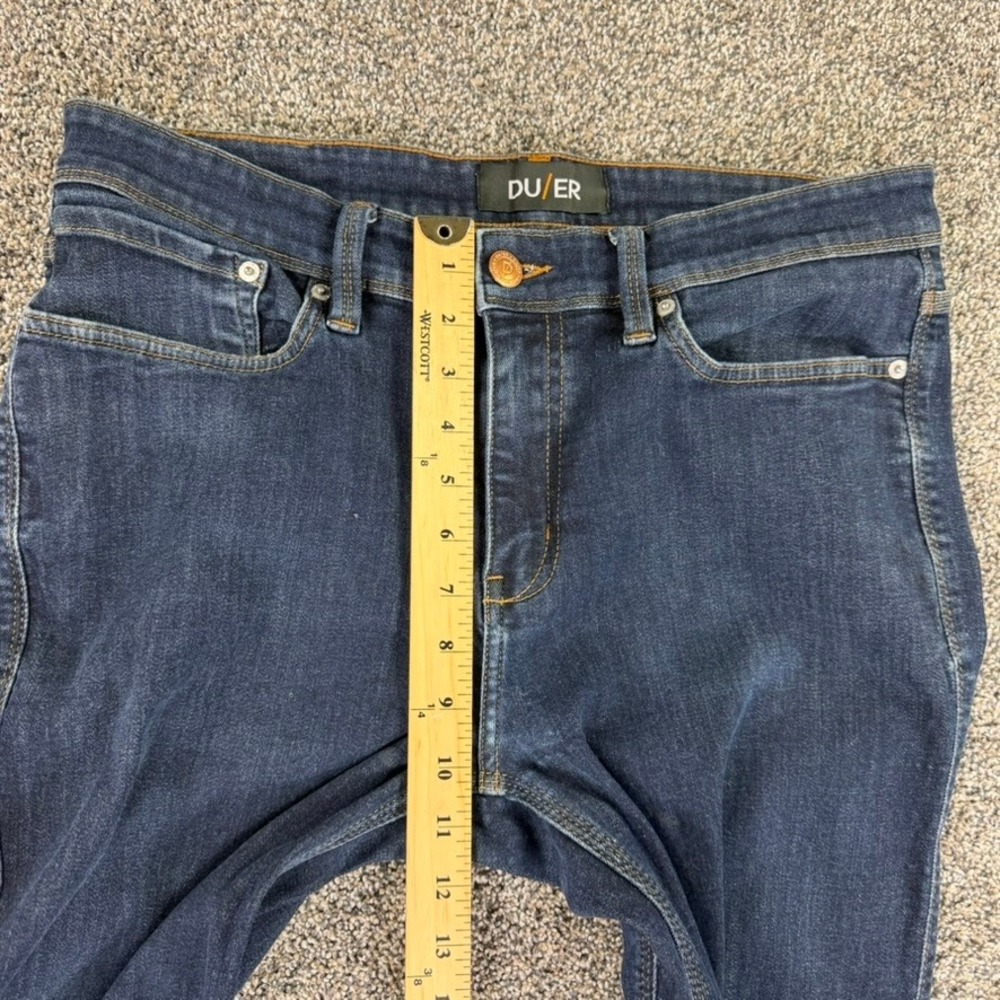 DU/ER L2X Slim Fit Jeans Mens 34x34 Dark Wash Blue Performance Denim Stretch - Picture 13 of 16